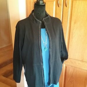 Coldwater Creek Black Zipper Front Light Jacket